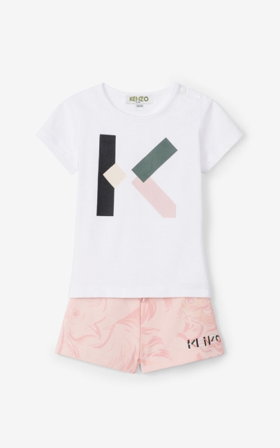 Kenzo Kids T-shirt And Shorts Set Off White